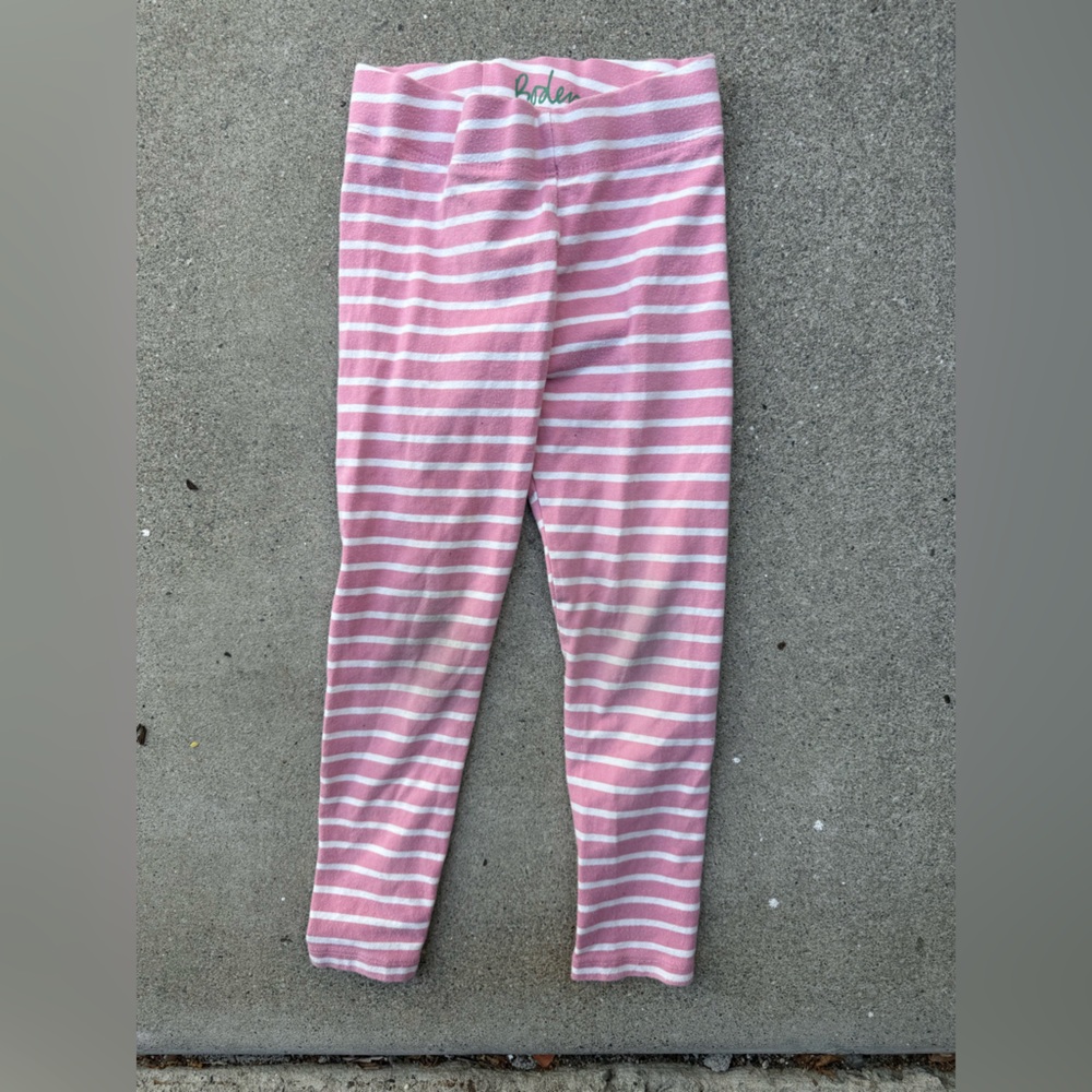 Boden Pink and White Striped Leggings